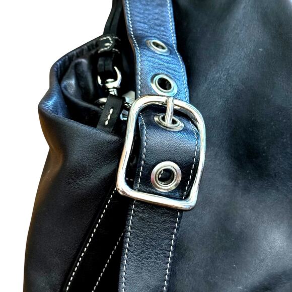 Coach 1415 Soho Slim Y2k Black Leather Hobo Fringe Tasseled Shoulder Bag - Picture 5 of 14